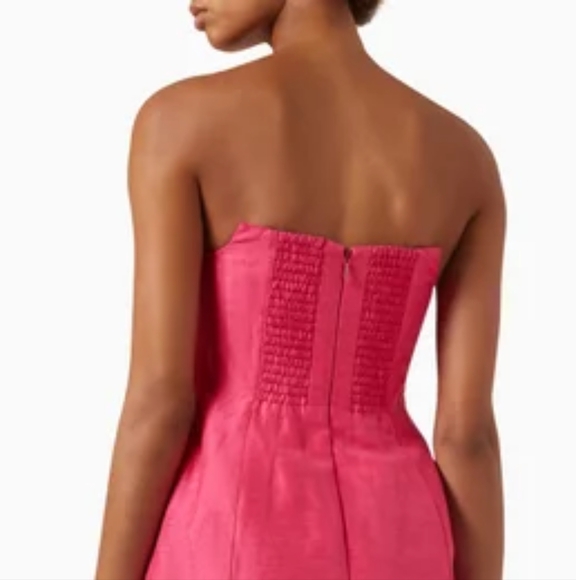 AJE Strapless Pink Mini Linen Dress NWOT Sz US 4 - Picture 6 of 9